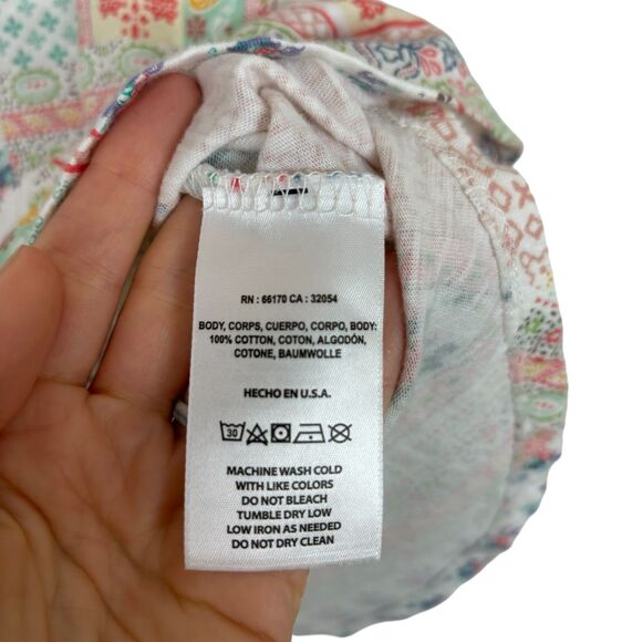 Anthropologie T. la Print Patchwork Short Sleeve Tee Shirt Women's XS - Picture 4 of 4